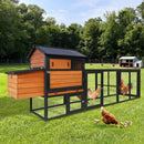 Large 114-Inch Outdoor Wooden Chicken Coop With Run And Nesting Box (SAK83516) by SAKSBY WHOLESALE