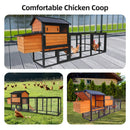 Large 114-Inch Outdoor Wooden Chicken Coop With Run And Nesting Box (SAK83516) by SAKSBY WHOLESALE