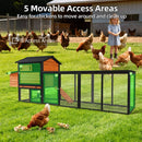 Large 114-Inch Outdoor Wooden Chicken Coop With Run And Nesting Box (SAK83516) by SAKSBY WHOLESALE
