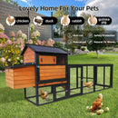 Large 114-Inch Outdoor Wooden Chicken Coop With Run And Nesting Box (SAK83516) by SAKSBY WHOLESALE