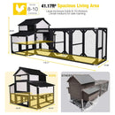 Large 118-Inch Outdoor Wooden Chicken Coop With Extended Run And 6 Nesting Boxes [8-10 Chickens] (SAK63940)