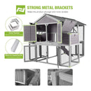 Large 76-Inch Outdoor Chicken Hen House With Sleeping Area And Run [6-10 Chickens] (SAK56431)