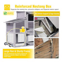 Large 83-Inch Mobile Chicken Coop With Wheels And Nesting Box [4-6 Chickens] (SAK81360)