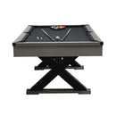 Large 84-Inch Rustic Gray Pool Table With Cues, Balls And X-Legs (SAK54361)