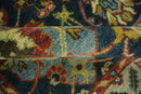 Traditional Large Design Blue, Rust and Gold Hand Knotted Oushak Multi Size wool Area Rug