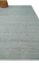 Large 8x13 Modern Contemporary Solid Silver Hand Knotted Wool Area Rug