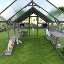 Large 94-Inch Outdoor Wooden Cat House With Planter & Walk-In Catio (SAK97531)