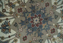 Large 9x12 Living Room Wool Rug, Hand Knotted Ivory, Charcoal and Olive Traditional Design by The Rug Decor