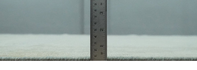 Large 9x12 Traditional Antique Style Beige and Aqua Turkish Knot Wool Rug