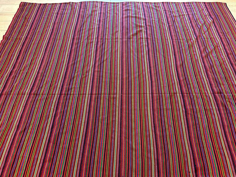 Large Antique Persian Square Rug Jajim Design 9 x 9 Ft