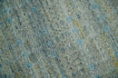 Large Blue, Beige and Gray Hand carved Texture Hand knotted 10x14 wool Area Rug by The Rug Decor