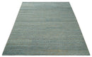 Large Blue, Beige and Gray Hand carved Texture Hand knotted 10x14 wool Area Rug by The Rug Decor