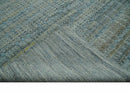 Large Blue, Beige and Gray Hand carved Texture Hand knotted 10x14 wool Area Rug by The Rug Decor