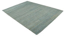 Large Blue, Beige and Gray Hand carved Texture Hand knotted 10x14 wool Area Rug by The Rug Decor