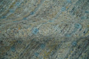 Large Blue, Beige and Gray Hand carved Texture Hand knotted 10x14 wool Area Rug by The Rug Decor