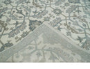 Large Hand Knotted Ivory and Silver 9x12 Oriental Oushak Traditional Wool Area Rug by The Rug Decor