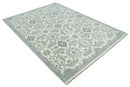 Large Hand Knotted Ivory and Silver 9x12 Oriental Oushak Traditional Wool Area Rug by The Rug Decor