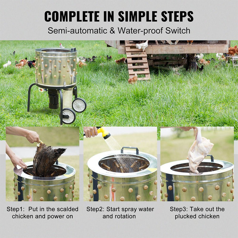 Large Heavy Duty Chicken Defeathering Plucker Machine, 20 Inch (93425601)