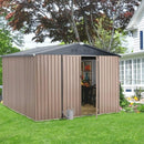 [08X10FT] Alora Large Heavy-Duty Outdoor Metal Garden Tools Storage Utility Shed W/ Lockable Door (SAK72751)