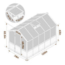 [08X16FT] Large Heavy-Duty Outdoor Wooden Greenhouse With 6MM Polycarbonate Panels And Vent Roof (SAK18467)