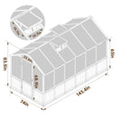 [08X16FT] Large Heavy-Duty Outdoor Wooden Greenhouse With 6MM Polycarbonate Panels And Vent Roof (SAK18467)