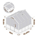 [08X16FT] Large Heavy-Duty Outdoor Wooden Greenhouse With 6MM Polycarbonate Panels And Vent Roof (SAK18467)