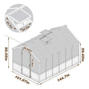 [08X16FT] Large Heavy-Duty Outdoor Wooden Greenhouse With 6MM Polycarbonate Panels And Vent Roof (SAK18467)