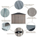[06X08FT] Alora Large Outdoor Metal Hanover Storage Cabin House Shed (SAK94577)