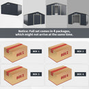 Large Outdoor Metal Storage Backyard Shed W/ Lockable Sliding Doors, 11' x 8' (93064172)