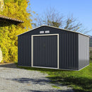 Large Outdoor Metal Storage Backyard Shed W/ Lockable Sliding Doors, 11' x 8' (93064172)