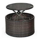 Large Outdoor Patio Rattan Daybed Sofa W/ Adjustable Table Top, Canopy & 3 Pillows, 76" (SAK91254)