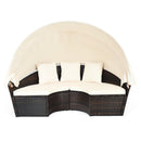 Large Outdoor Patio Rattan Daybed Sofa W/ Adjustable Table Top, Canopy & 3 Pillows, 76" (SAK91254)