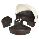 Large Outdoor Patio Rattan Daybed Sofa W/ Adjustable Table Top, Canopy & 3 Pillows, 76" (SAK91254)