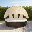 Alora Large 76-Inch Outdoor Patio Rattan Daybed Sofa W/ Adjustable Table Top, Canopy & 3 Pillows (SAK91254) by SAKSBY WHOLESALE