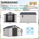 Large Outdoor Resin Storage Shed With Floor, Windows, Lockable Doors, Vents (SAK61784)