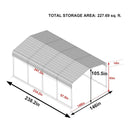 [12X20FT] Alora Premium Modern Heavy-Duty Outdoor Alloy Steel Carport Canopy (SAK91486)