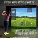 Large Premium Indoor Golf Simulator Enclosure Net With Frame And HD Screen Kit [ENCLOSURE ONLY] (SAK34172)