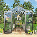 [08X12FT] Large Premium Outdoor Aluminum Polycarbonate Greenhouse With Double Swing Doors (SAK92641)