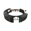 Large Premium Surround Spa Patio Rattan Sofa Set With Storage Compartments And Cushions (SAK75629)