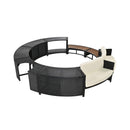 Alora Large Premium Surround Spa Patio Rattan Sofa Set With Storage Compartments And Cushions (SAK75629)