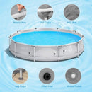 Large Round Above Ground Swimming Pool With Pool Cover, 12FT (SAK53722)