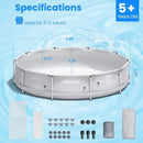 Large Round Above Ground Swimming Pool With Pool Cover, 12FT (SAK53722)