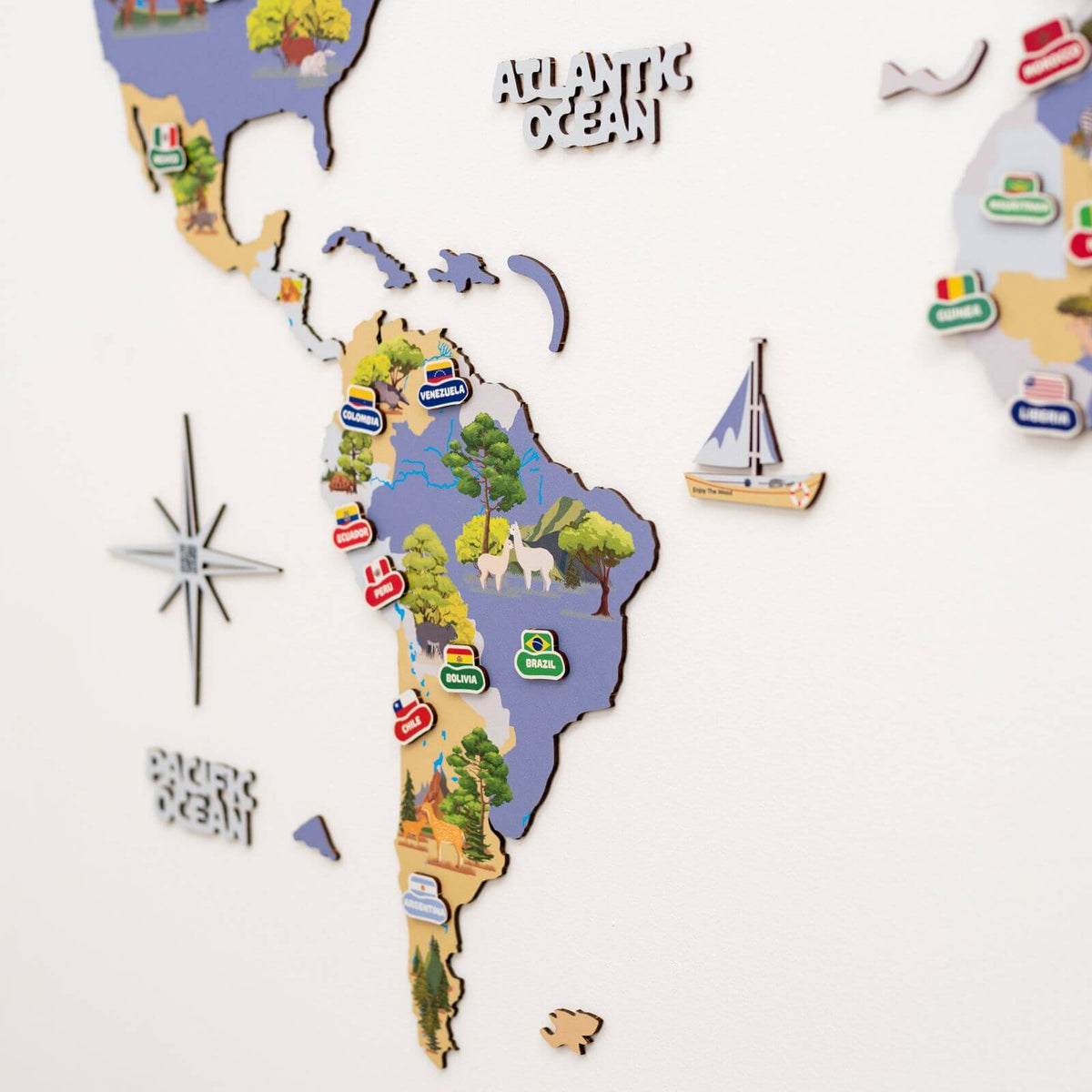 Animal World Map Indigo, photo 12 of 15