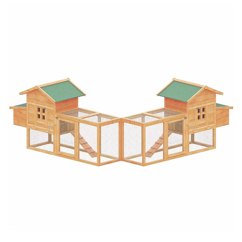 Large Wooden Backyard Hen Chicken Coop Enclosure W/ Nest Box & Run, 160" (SAK96451)