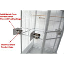 GobekUsa Large Wrought Iron Parrot Cage with Rolling Base