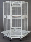 GobekUsa Large Wrought Iron Parrot Cage with Rolling Base
