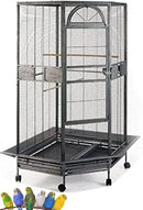 GobekUsa Large Wrought Iron Parrot Cage with Rolling Base