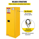 Large Yellow Heavy Duty Flammable Welded Fireproof Storage Cabinet, 35" (SAK52837)