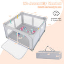 Large Baby Playpen BPA-Free Foldable Toddlers Safety Fence Play Yard with Zipper Gate