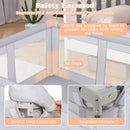 Large Baby Playpen BPA-Free Foldable Toddlers Safety Fence Play Yard with Zipper Gate-S